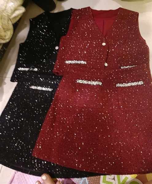  Set dạ tweed cườm akn gile cvn 