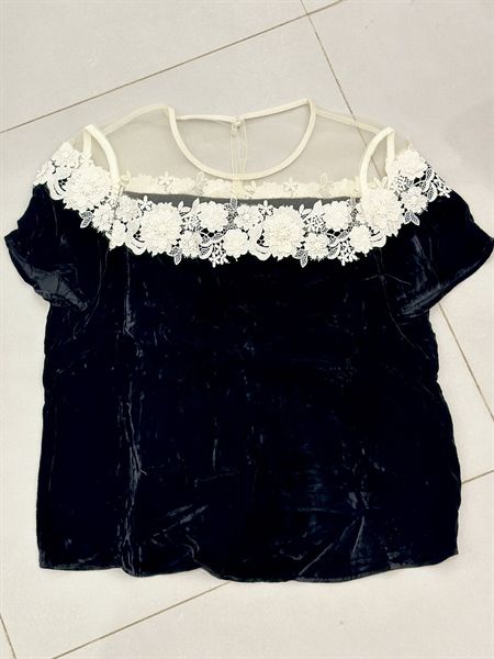  ANTN nhung cổ khối voan hoa 