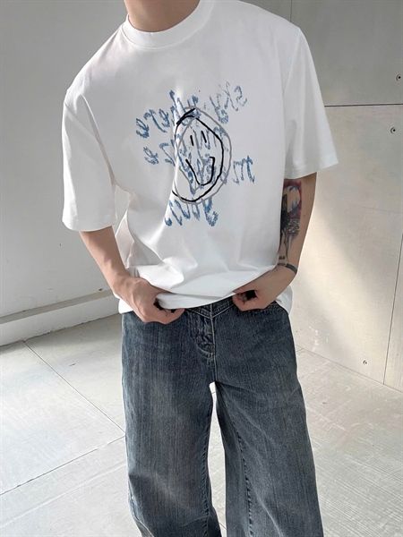  [ẢNH THẬT] Áo Phông Ngắn Tay Nam Nữ Mặt Cười 5517 