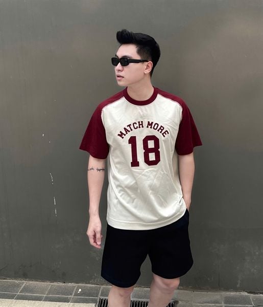  [ẢNH THẬT] Áo Phông Ngắn Tay Nam Nữ Cải Tay Thêu Chữ 5377 