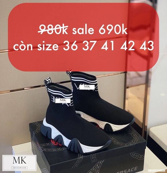  Giày Vers.ace Đen Cao Cổ 