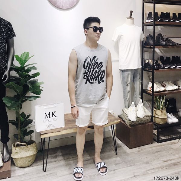  Tanktop Chữ Vibe So Hard Xám Nhạt 