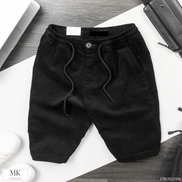  Quần Short Nhung Đen Trơn ZR 