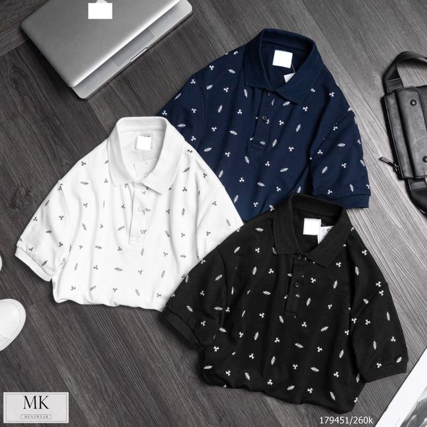  [Có Nhiều Màu] Áo Polo Phông Cổ Bẻ ZR Họa Tiết Lá Thông 