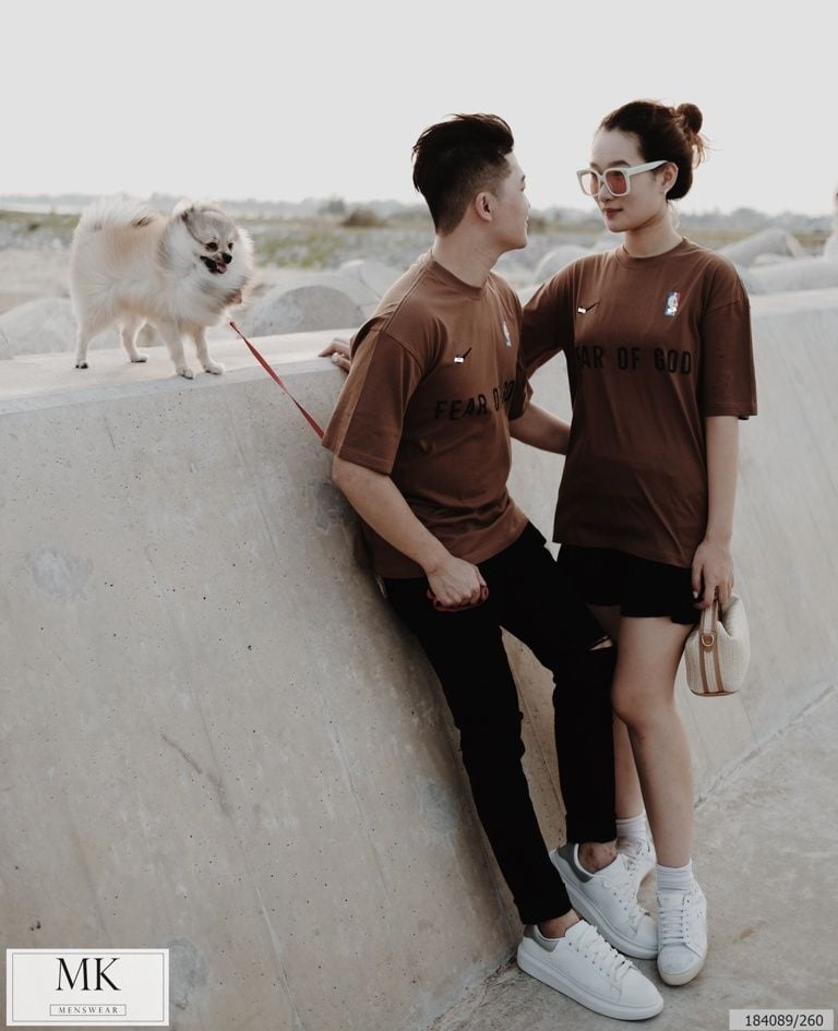  [ẢNH THẬT] Áo Phông Ngắn Tay Nam Nữ Logo và Chữ Ngực To (3 Màu Đen Trắng Nâu) 