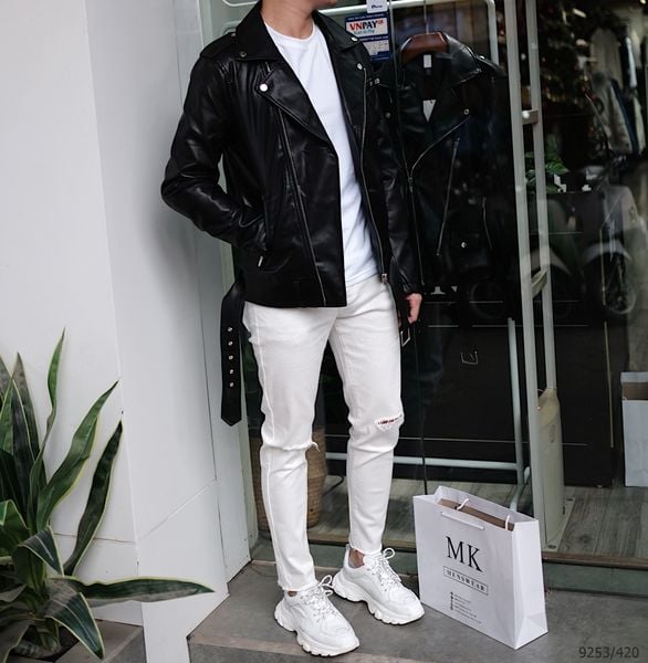  Quần Jean Trắng Rách Gối 9253 Nam 