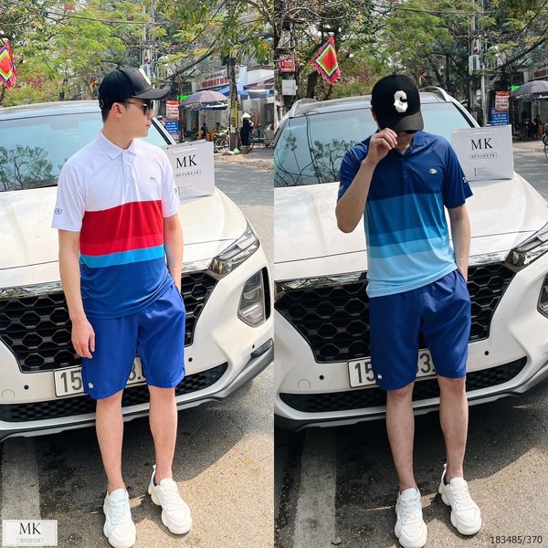  [ẢNH THẬT] Bộ Ngắn Tay Nam Trang Trí Logo 