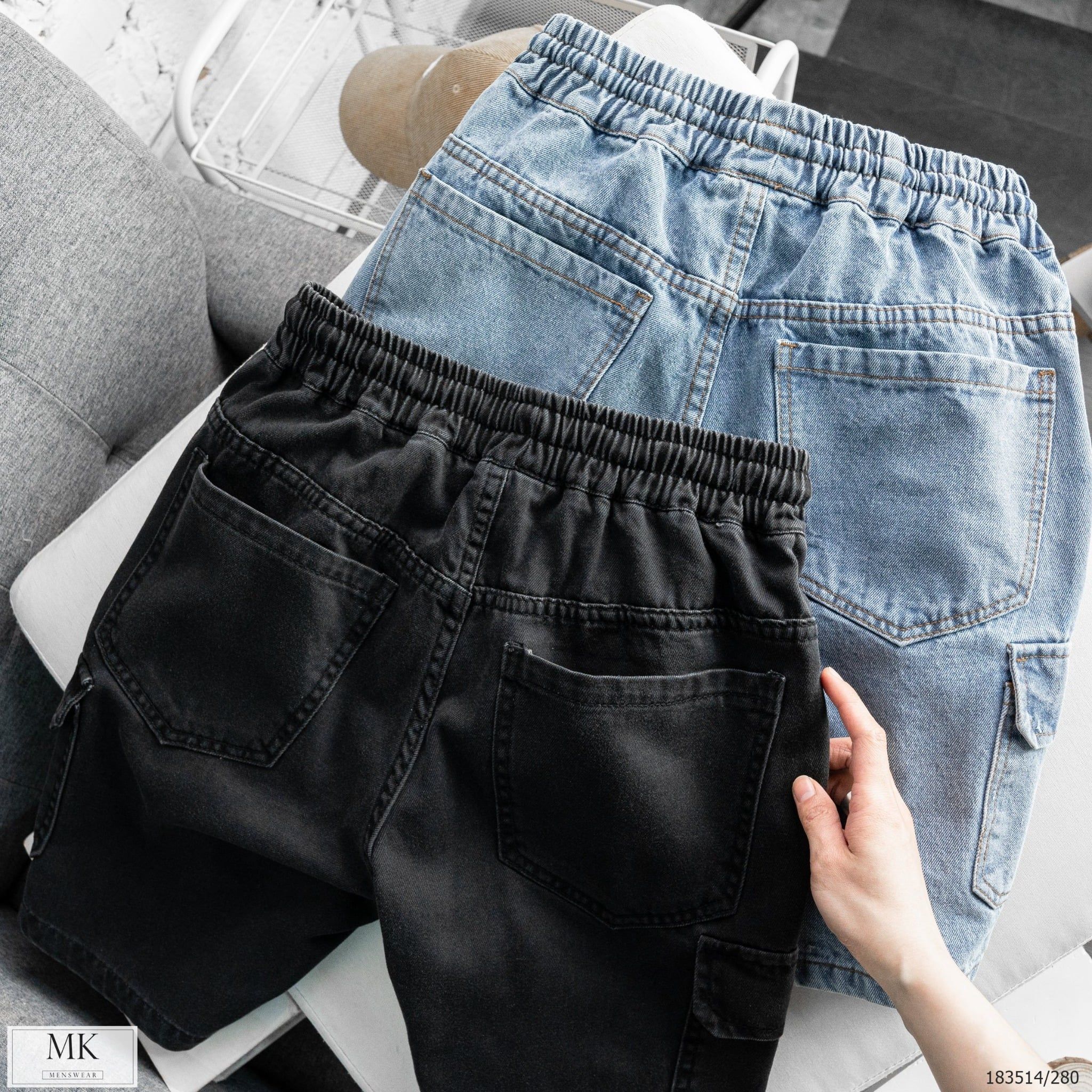  [ẢNH THẬT] Quần Short Jean Nam Cạp Chun 