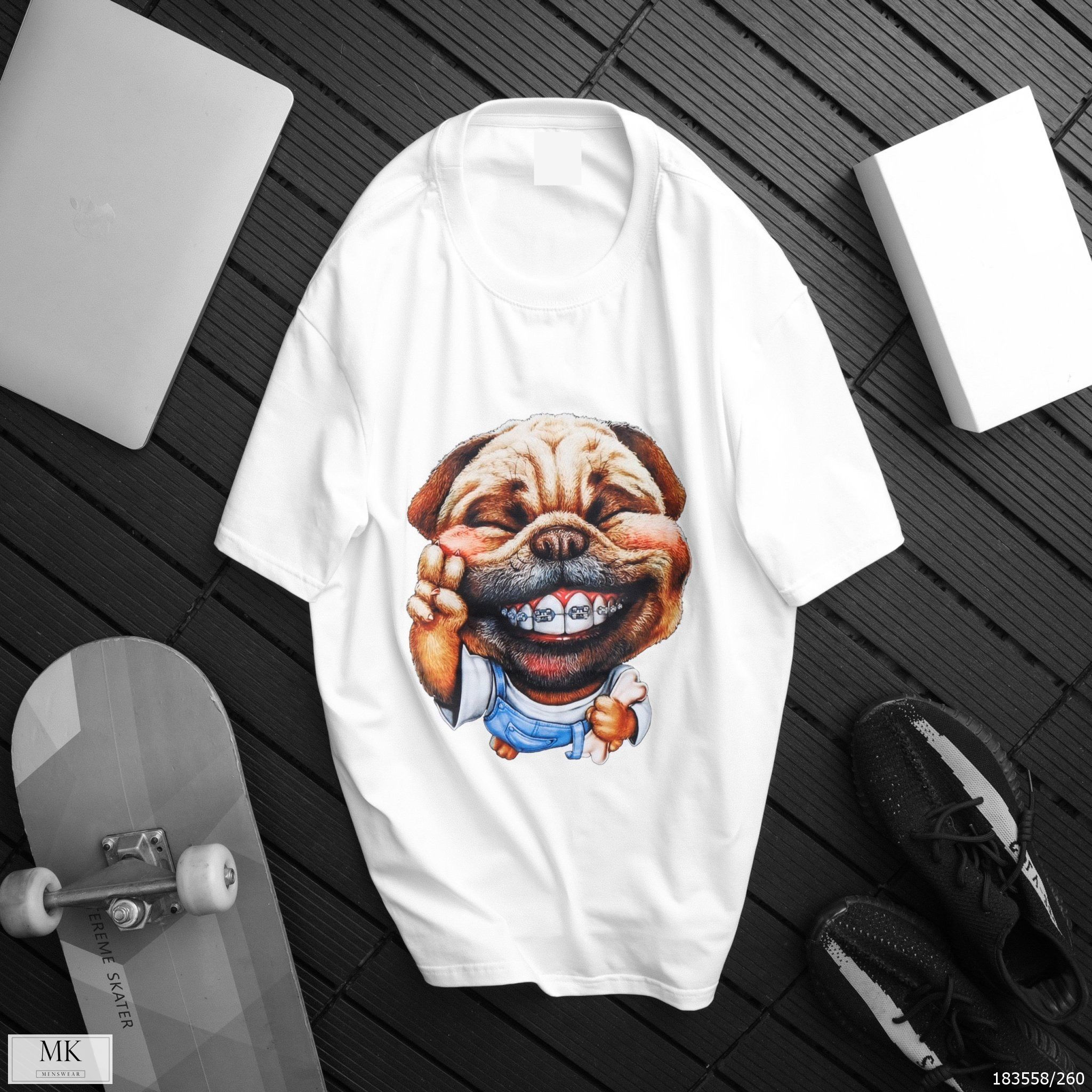  [ẢNH THẬT] Áo Phông Ngắn Tay Nam Nữ Họa Tiết Pug 