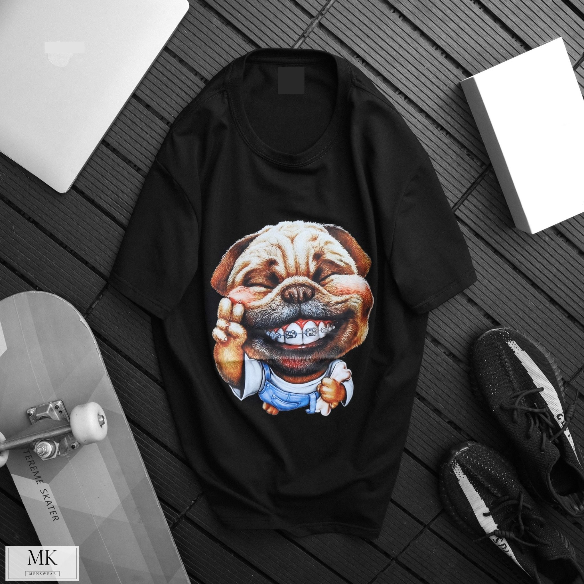  [ẢNH THẬT] Áo Phông Ngắn Tay Nam Nữ Họa Tiết Pug 