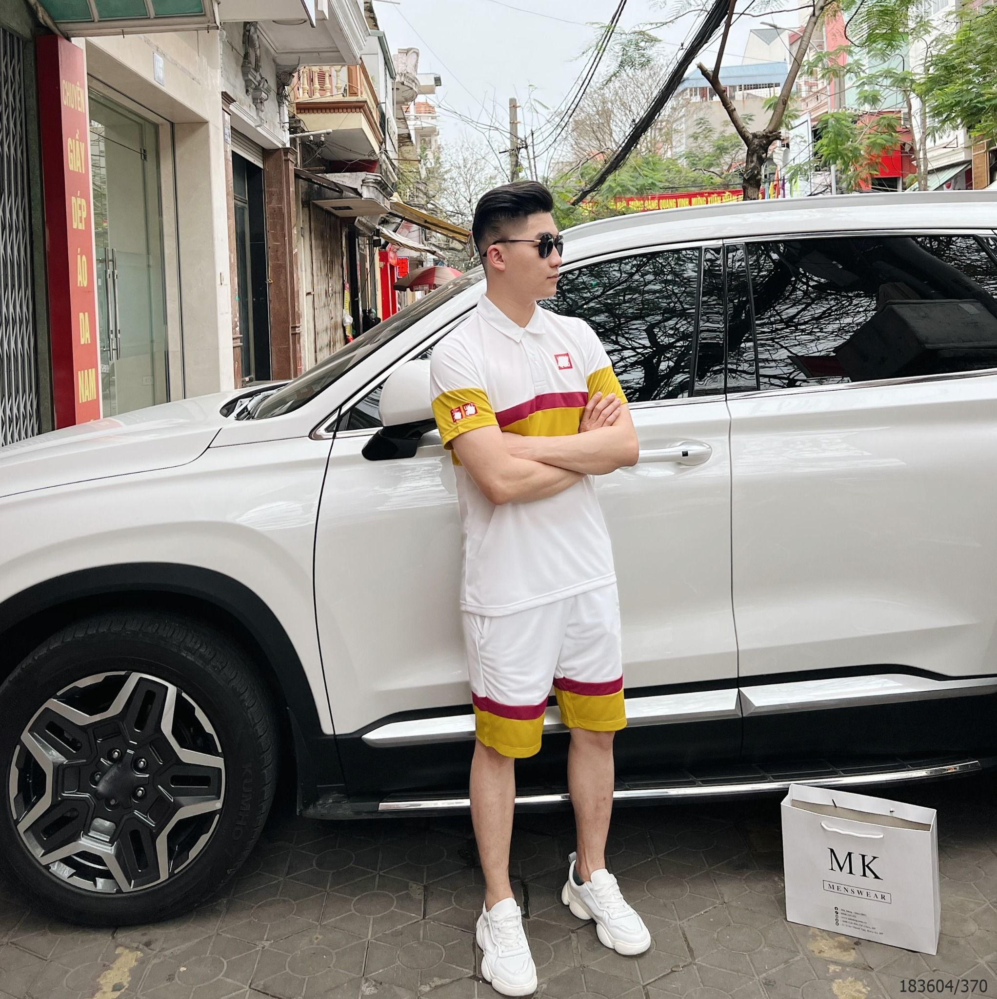  [ẢNH THẬT] Bộ Ngắn Tay Nam Cải Đen/Trắng 