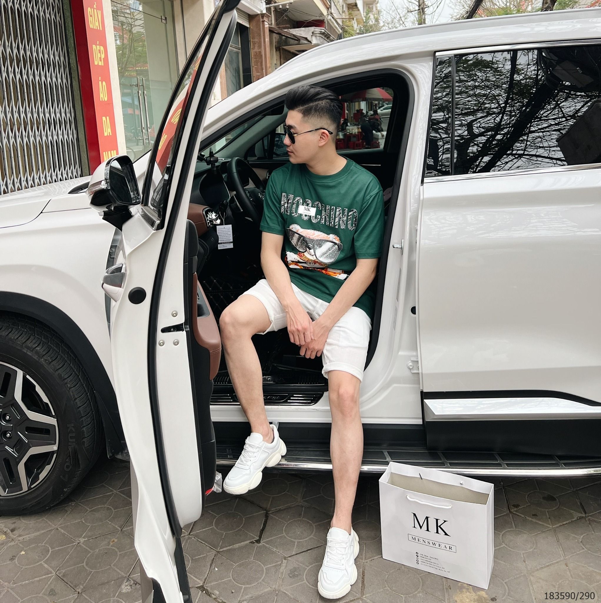  [ẢNH THẬT] Áo Phông Ngắn Tay Nam Nữ Xanh Lá Hình Gấu 