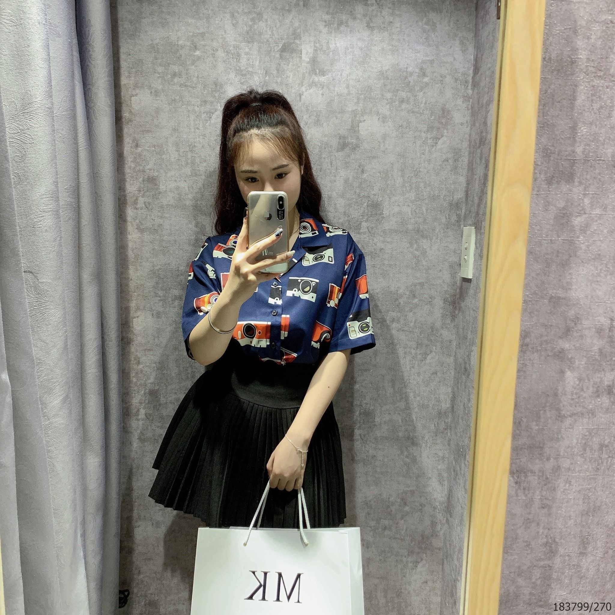  [ẢNH THẬT] Áo Sơ Mi Ngắn Tay Nam Nữ Họa Tiết Máy Ảnh 