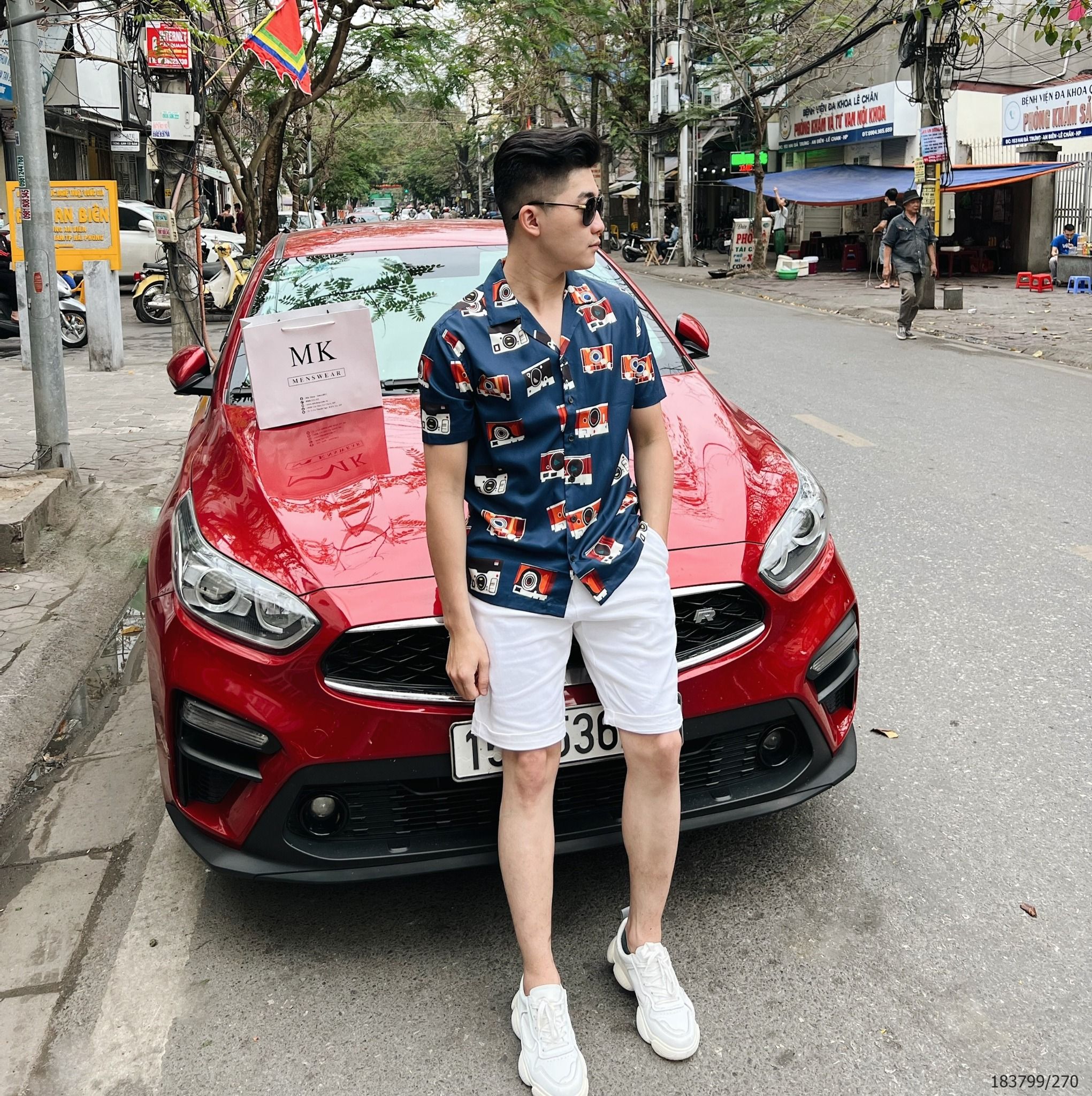  [ẢNH THẬT] Áo Sơ Mi Ngắn Tay Nam Nữ Họa Tiết Máy Ảnh 