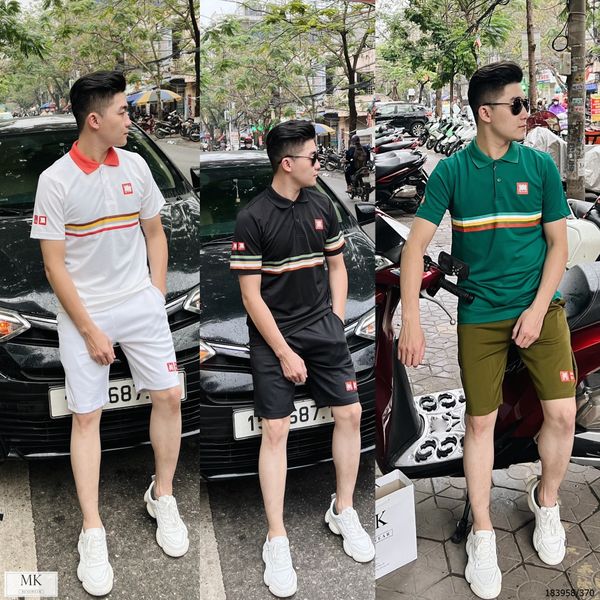  [ẢNH THẬT] Bộ Ngắn Tay Nam Logo Cải Ngực 