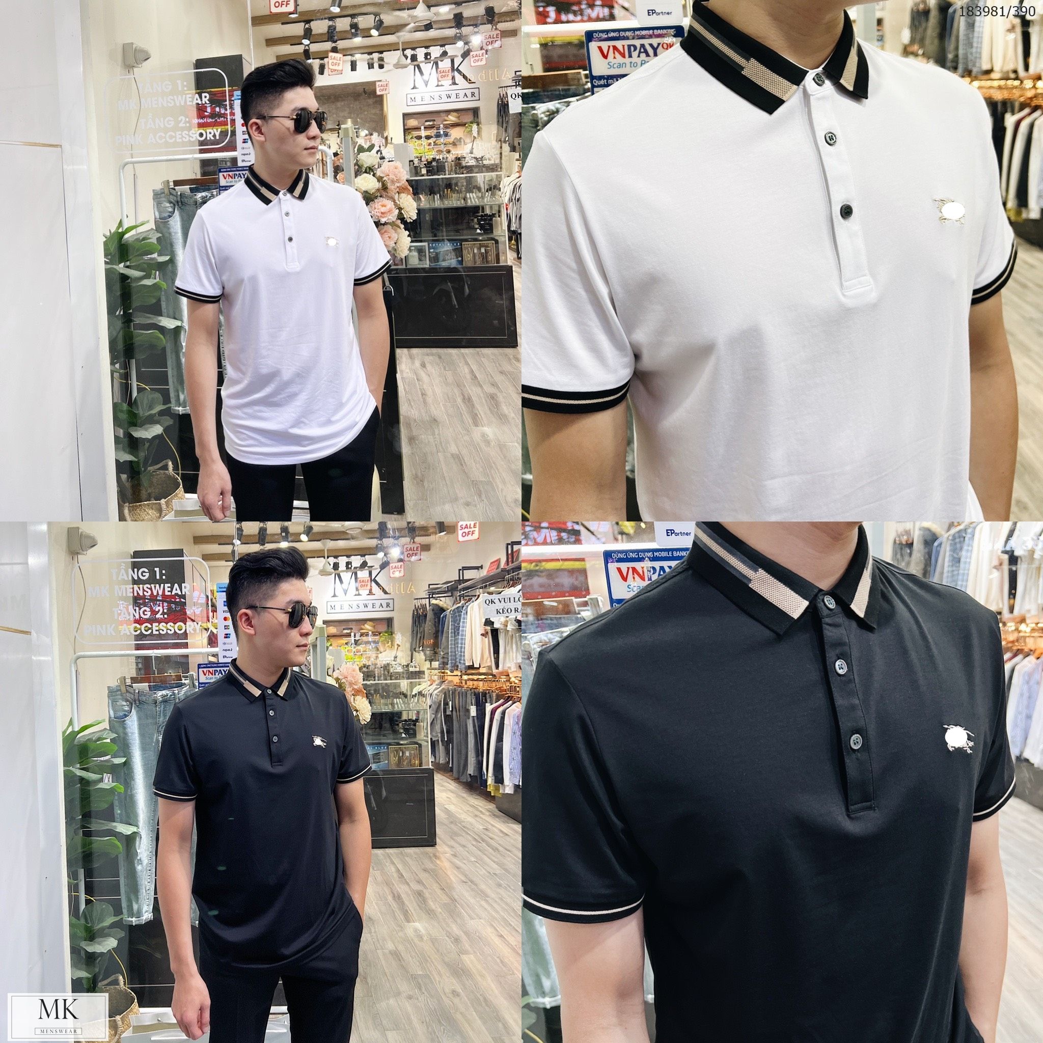  [ẢNH THẬT] Áo Polo Ngắn Tay Nam Nữ Cải Cổ To 
