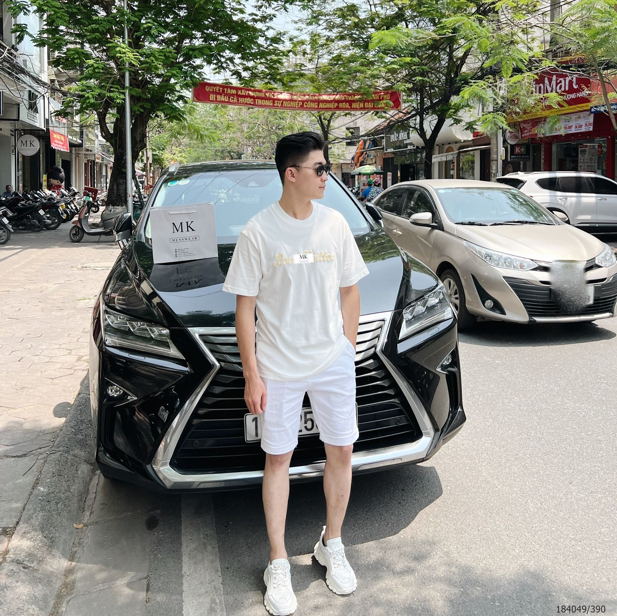  [ẢNH THẬT] Áo Ngắn Tay Nam Nữ Thêu Chữ Ngực Logo Lưng 