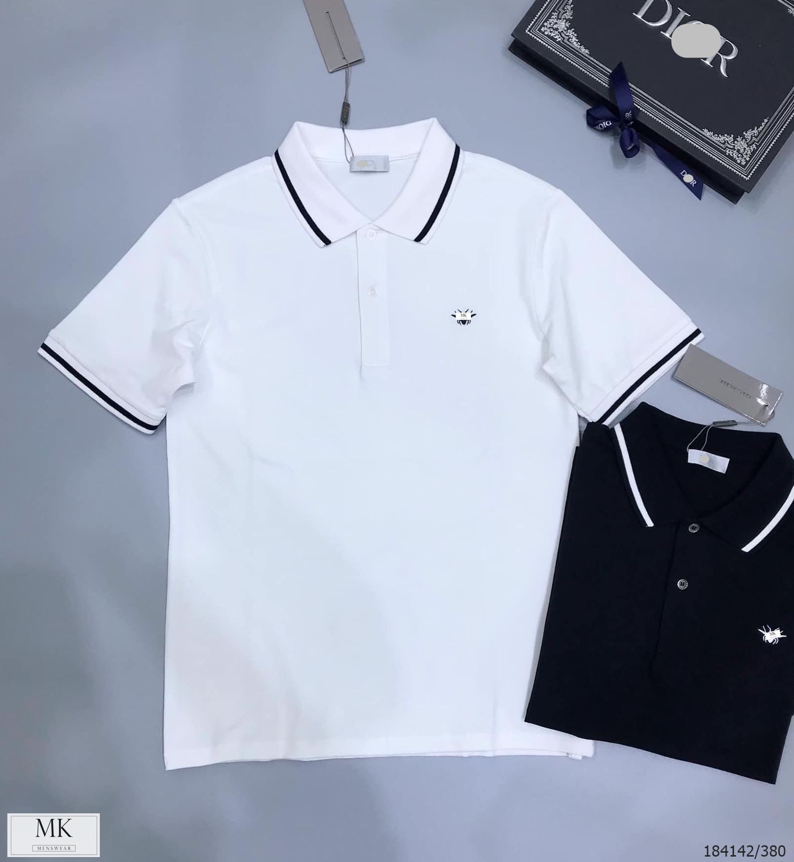  [ẢNH THẬT] Áo Phông Polo Cổ Bẻ Nam Nữ Trang Trí Logo Ngực Hình Ong 