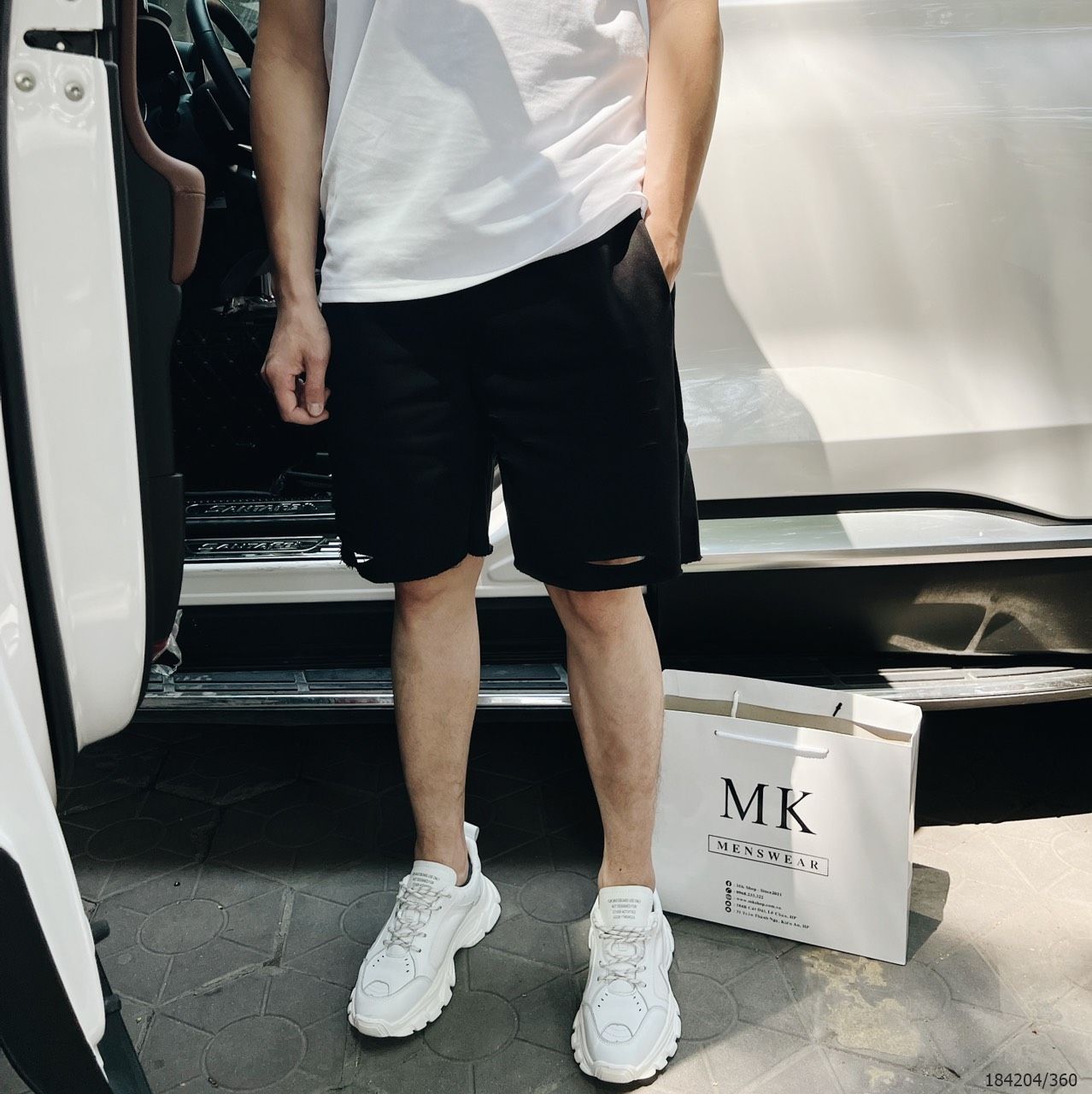  [ẢNH THẬT] Quần Short Nỉ Nam Rách 