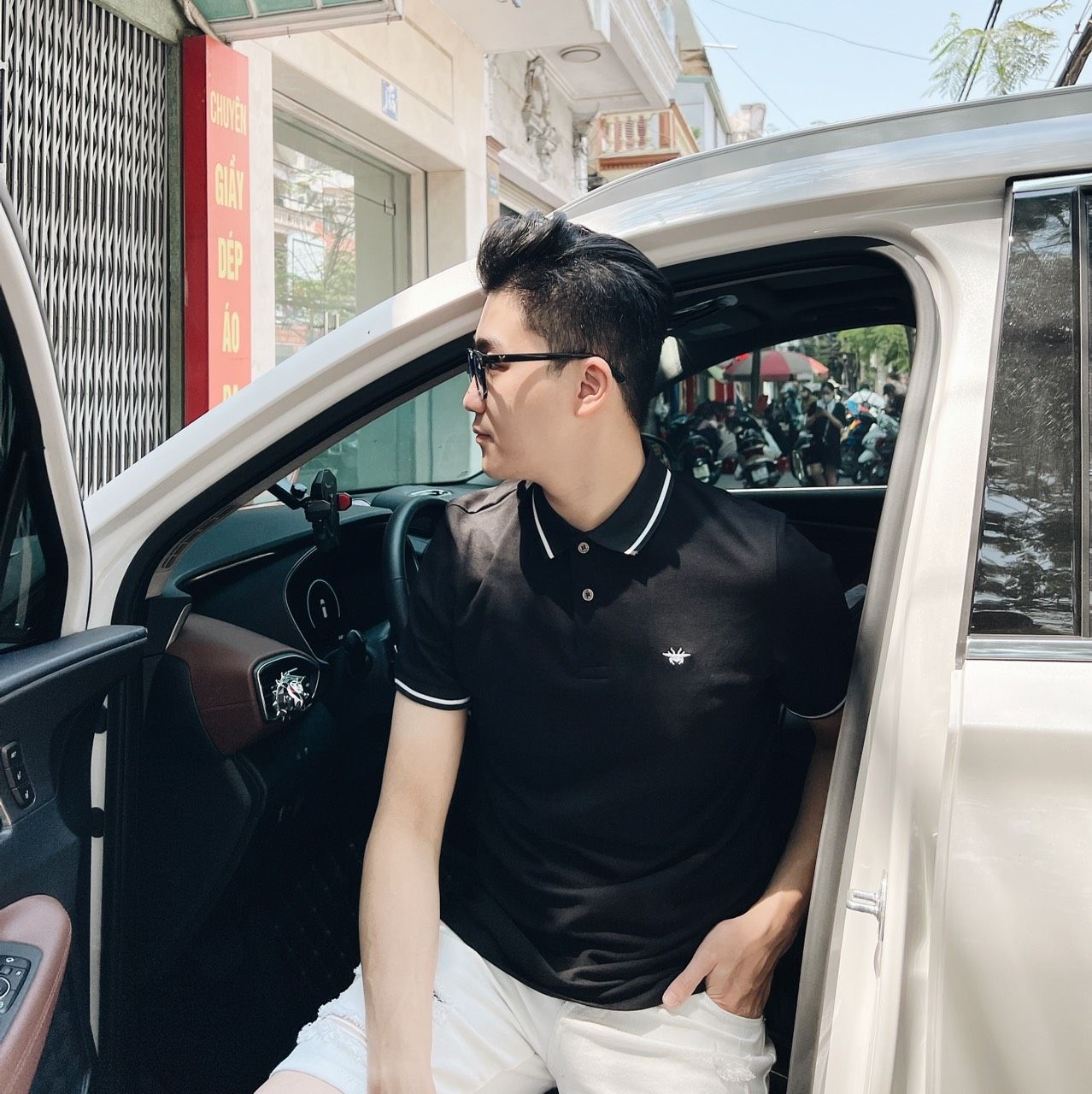  [ẢNH THẬT] Áo Phông Polo Cổ Bẻ Nam Nữ Trang Trí Logo Ngực Hình Ong 