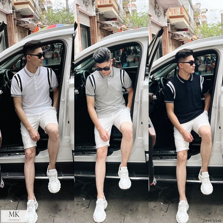  [ẢNH THẬT] Áo Polo Ngắn Tay Nam Nữ Cải Vai 3 Màu Đen, Trắng, Ghi Basic 