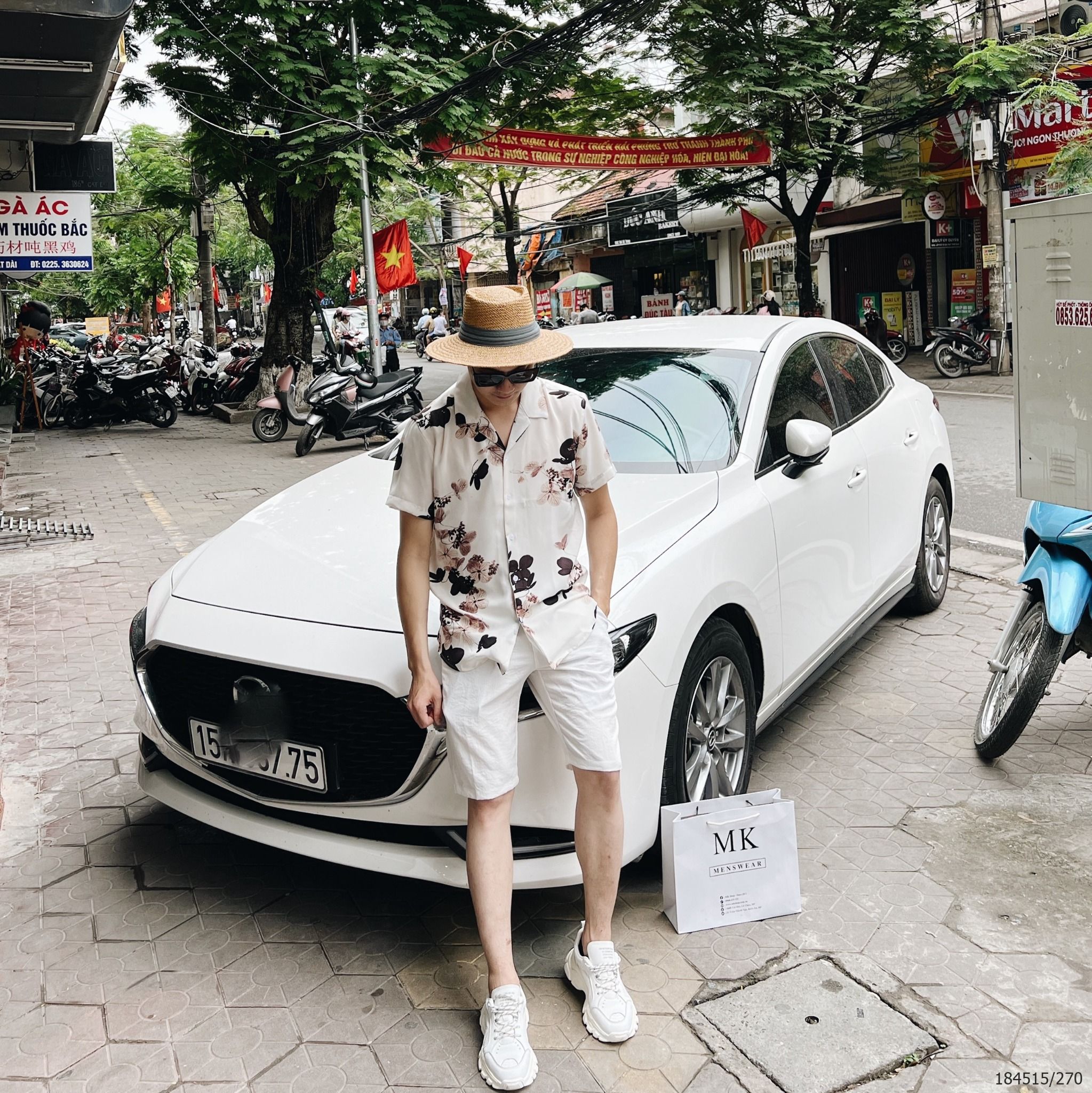  [ẢNH THẬT] Áo Sơ Mi Ngắn Tay Nam Nữ Họa Tiết Đi Biển 
