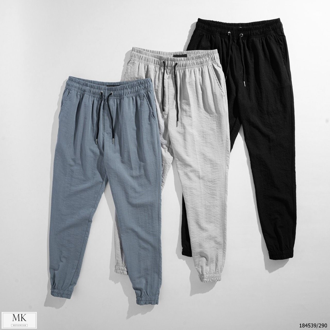  [ẢNH THẬT] Quần Jogger Đũi Trơn Nam Nữ 3 Màu Đen/Ghi/Xanh Basic 
