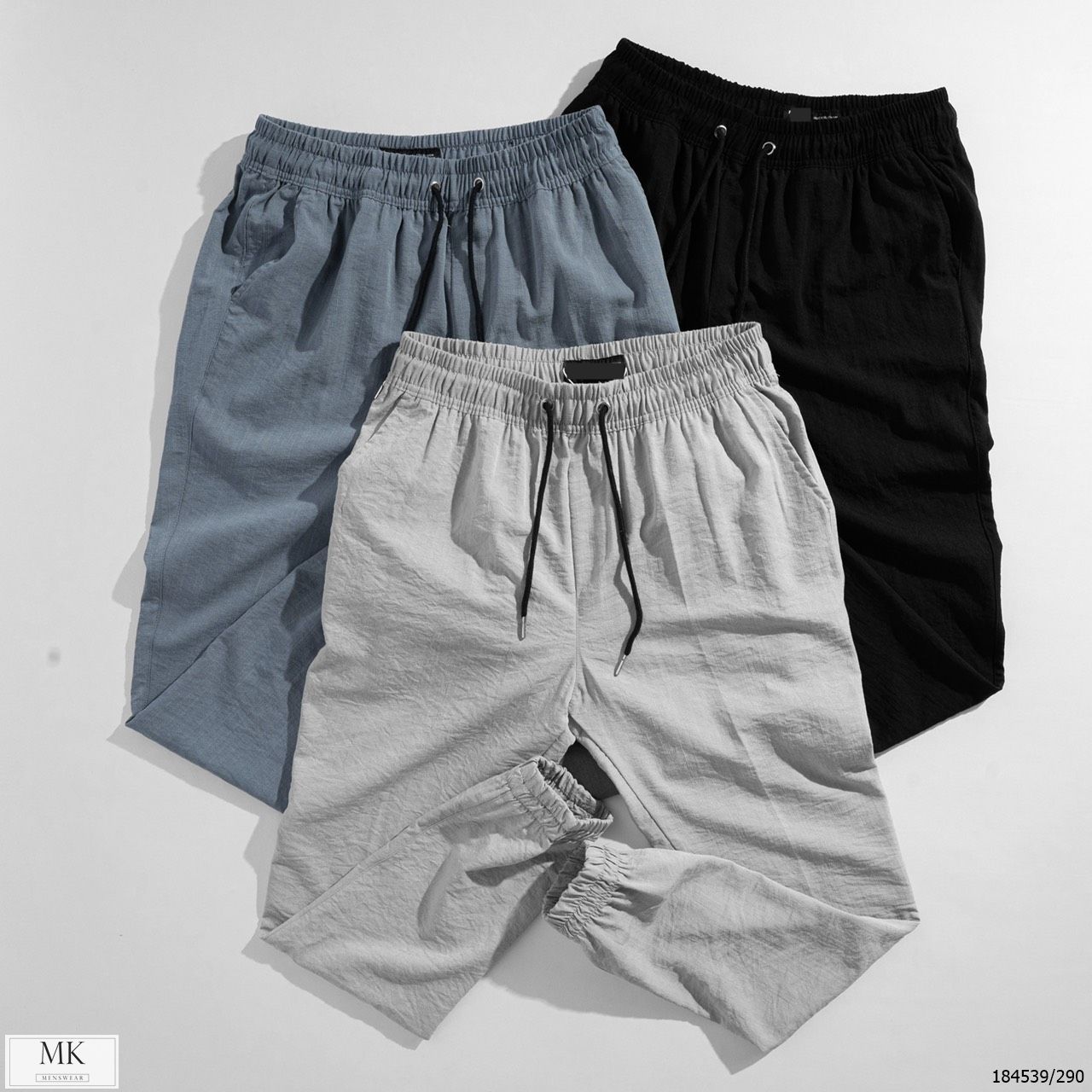  [ẢNH THẬT] Quần Jogger Đũi Trơn Nam Nữ 3 Màu Đen/Ghi/Xanh Basic 
