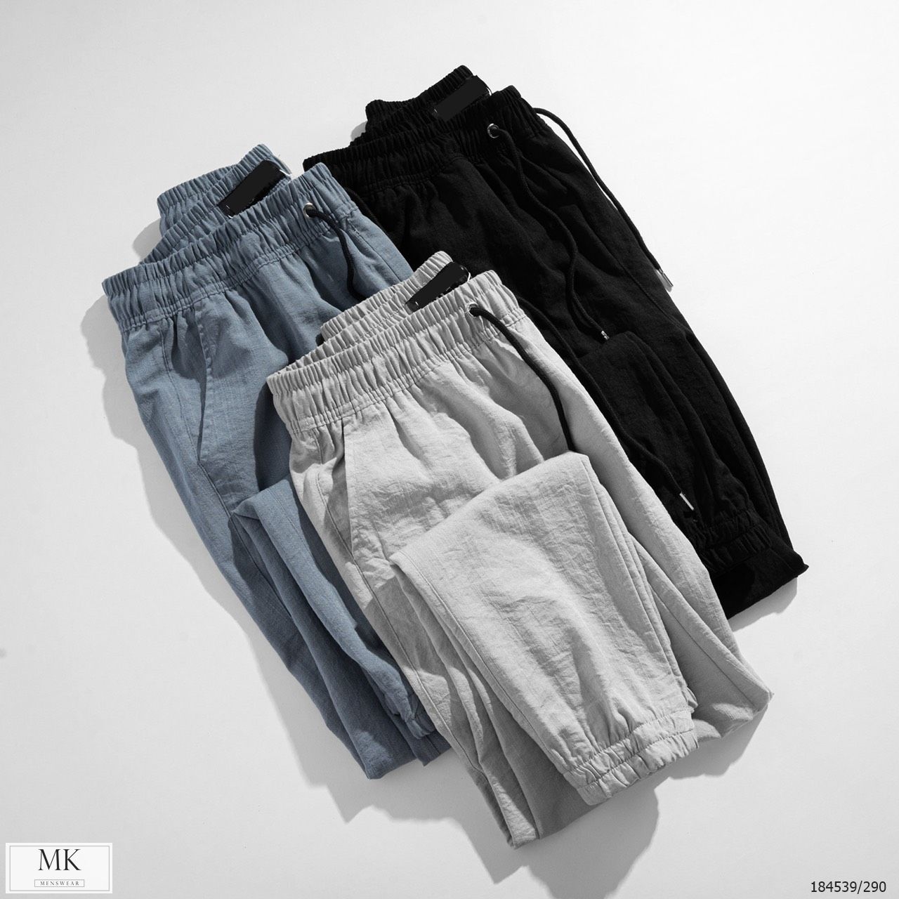  [ẢNH THẬT] Quần Jogger Đũi Trơn Nam Nữ 3 Màu Đen/Ghi/Xanh Basic 