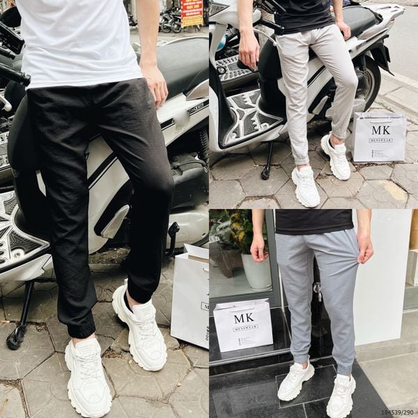  [ẢNH THẬT] Quần Jogger Đũi Trơn Nam Nữ 3 Màu Đen/Ghi/Xanh Basic 