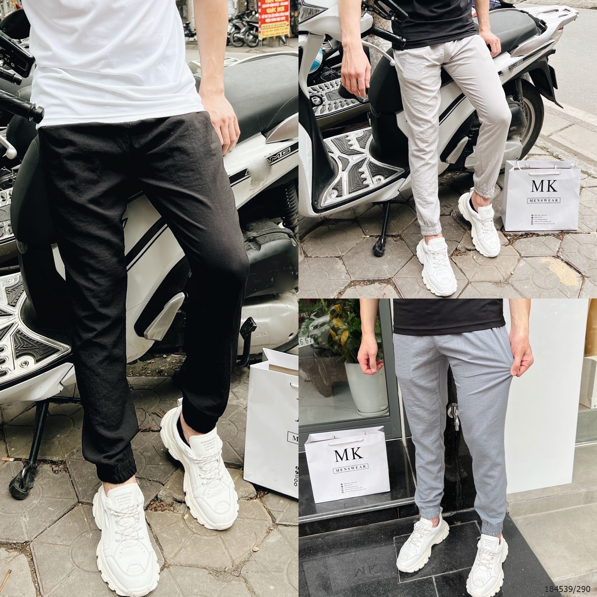  [ẢNH THẬT] Quần Jogger Đũi Trơn Nam Nữ 3 Màu Đen/Ghi/Xanh Basic 