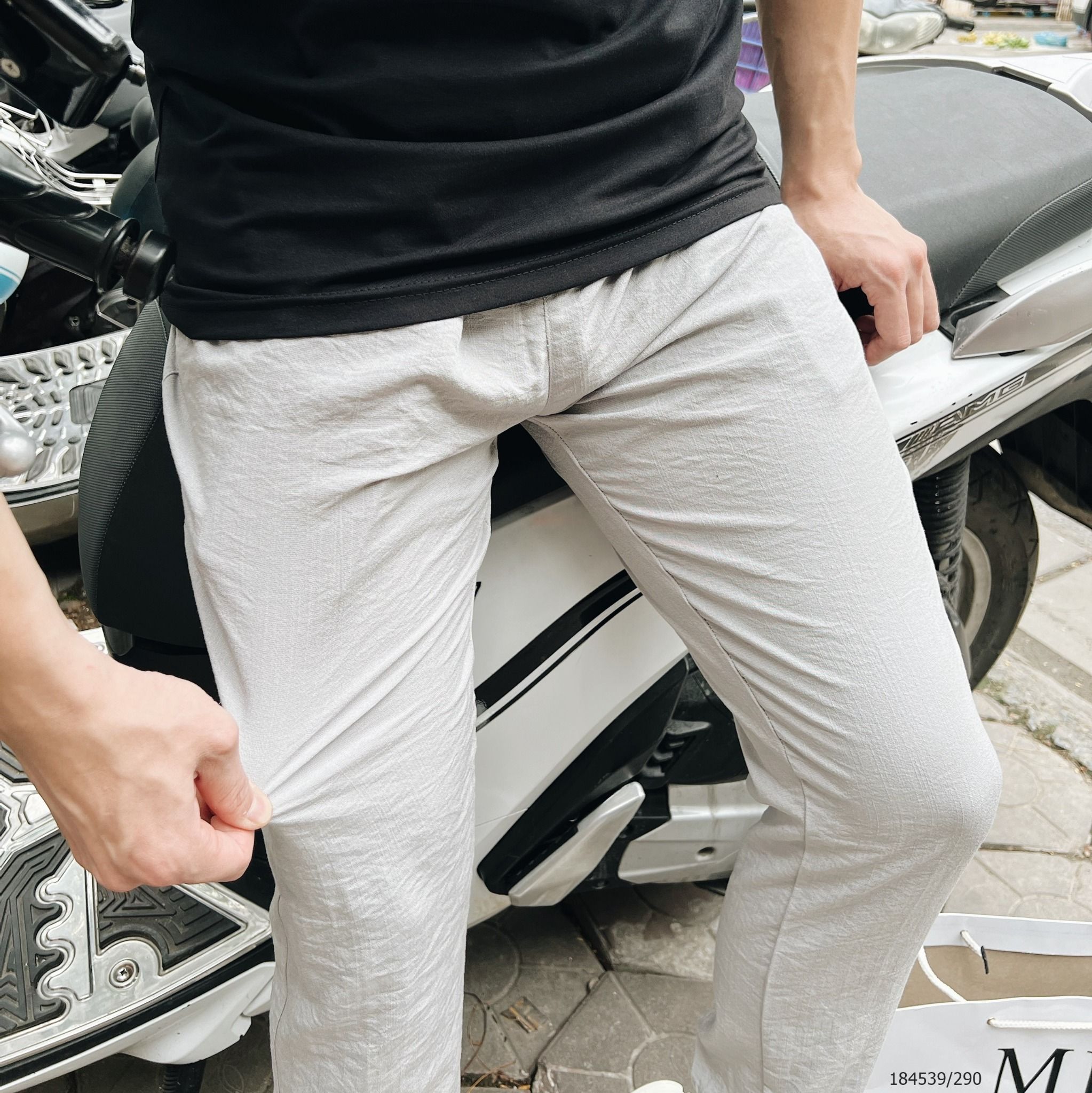  [ẢNH THẬT] Quần Jogger Đũi Trơn Nam Nữ 3 Màu Đen/Ghi/Xanh Basic 