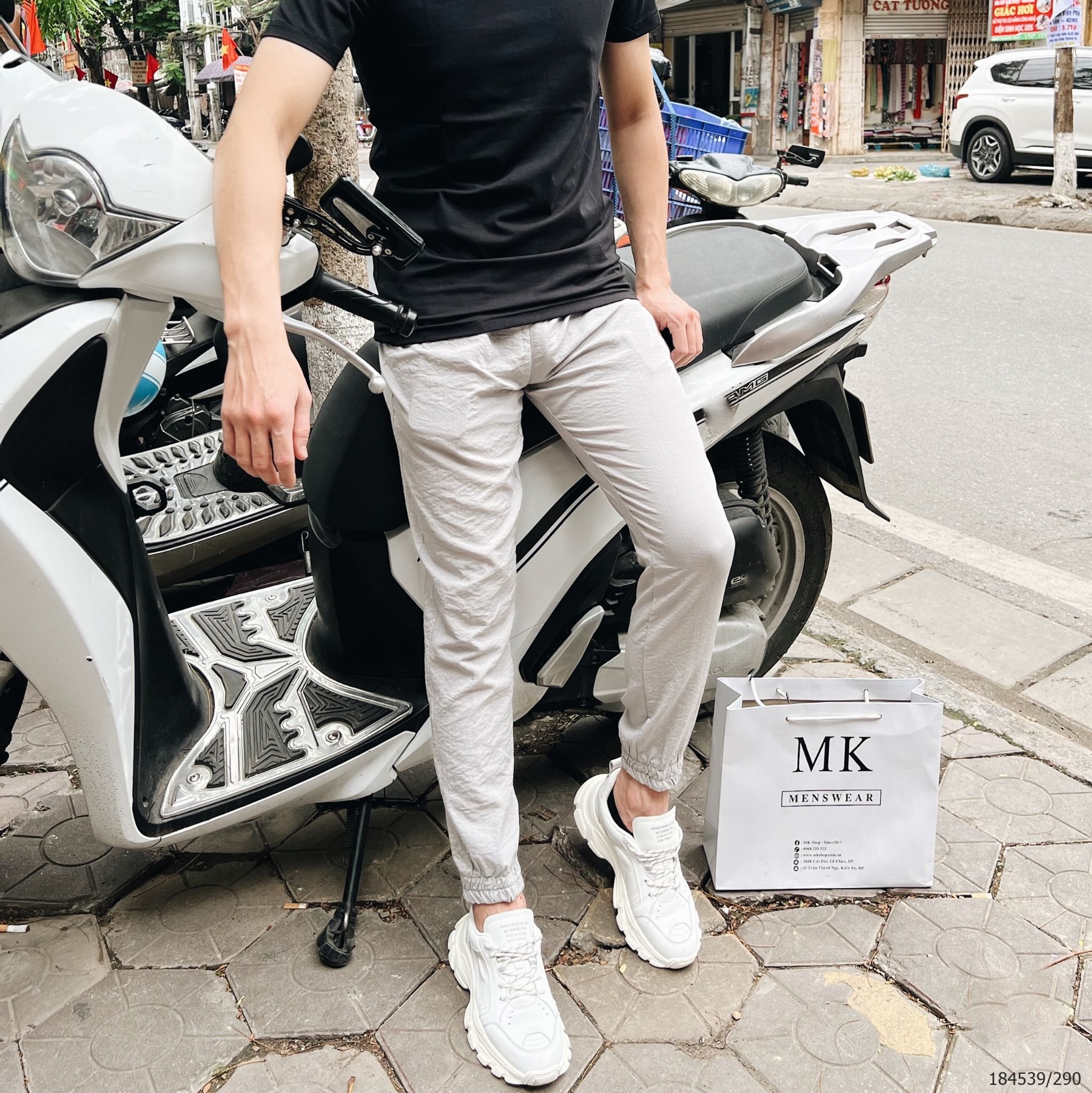  [ẢNH THẬT] Quần Jogger Đũi Trơn Nam Nữ 3 Màu Đen/Ghi/Xanh Basic 