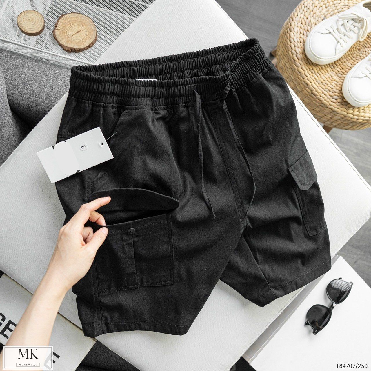  [ẢNH THẬT] Quần Short Nam Chất Kaki Có Túi Hộp 4 Màu Đen/Kem/Ghi Đậm/Rêu 