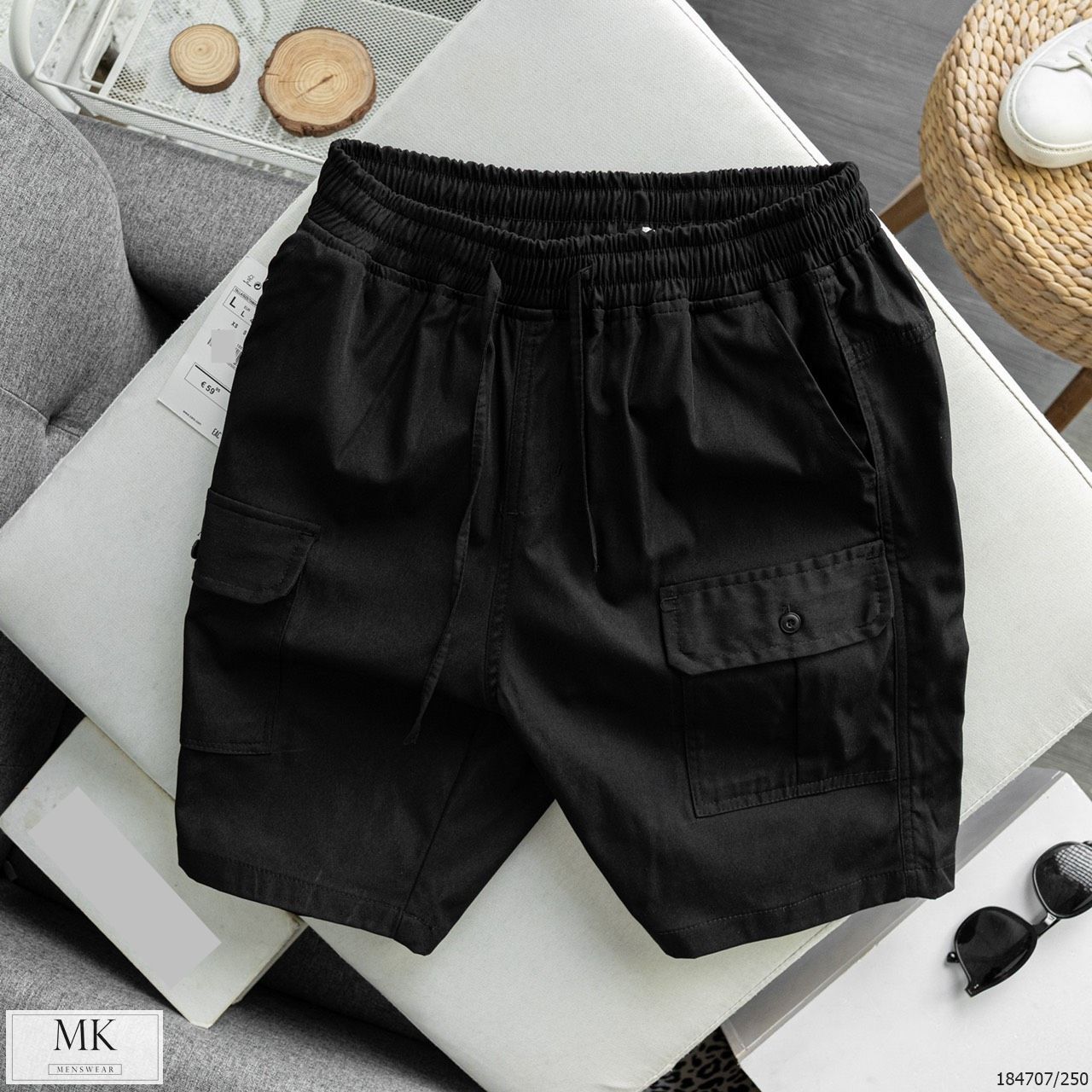  [ẢNH THẬT] Quần Short Nam Chất Kaki Có Túi Hộp 4 Màu Đen/Kem/Ghi Đậm/Rêu 