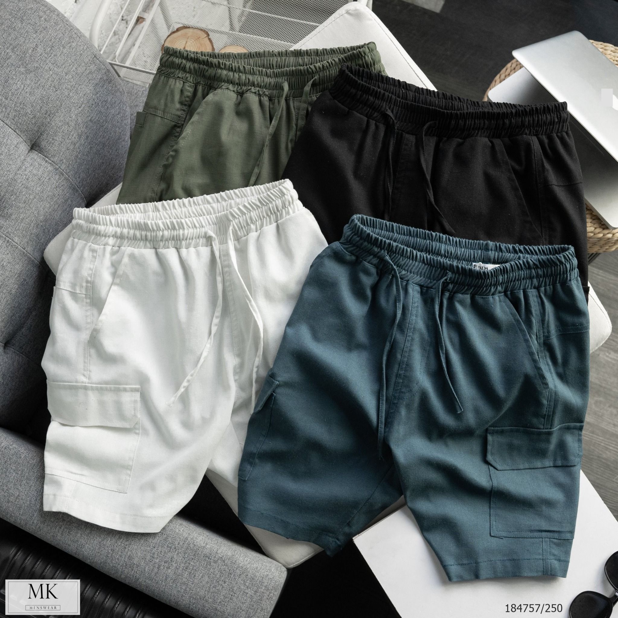  [ẢNH THẬT] Quần Short Nam Chất Đũi Có Túi Hộp 