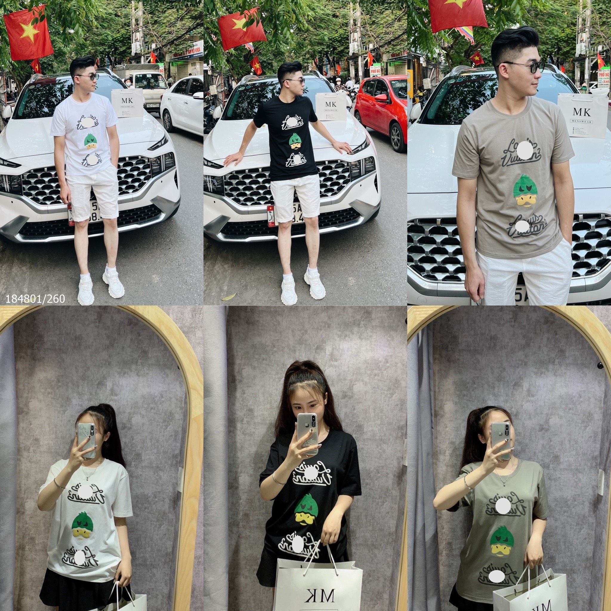  [ẢNH THẬT] Áo Ngắn Tay Logo Hoạt Hình Và Chữ Ngực 