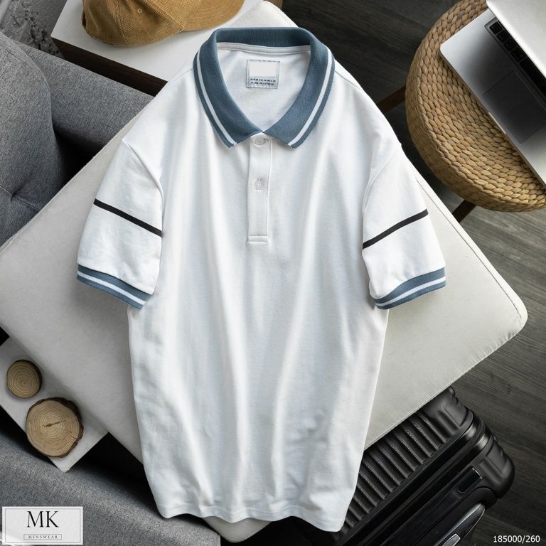  [ẢNH THẬT] Áo Polo Ngắn Tay Cải Cổ Đen/Trắng/Nâu 