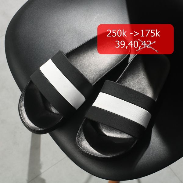  Dép 3 sọc - đen/đen xám 