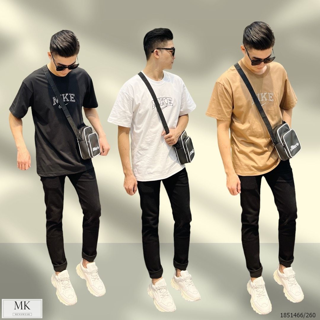  [ẢNH THẬT] Áo Phông Ngắn Tay Nam Nữ Chữ Ngực Nhỏ Đen/Trắng/Nâu 