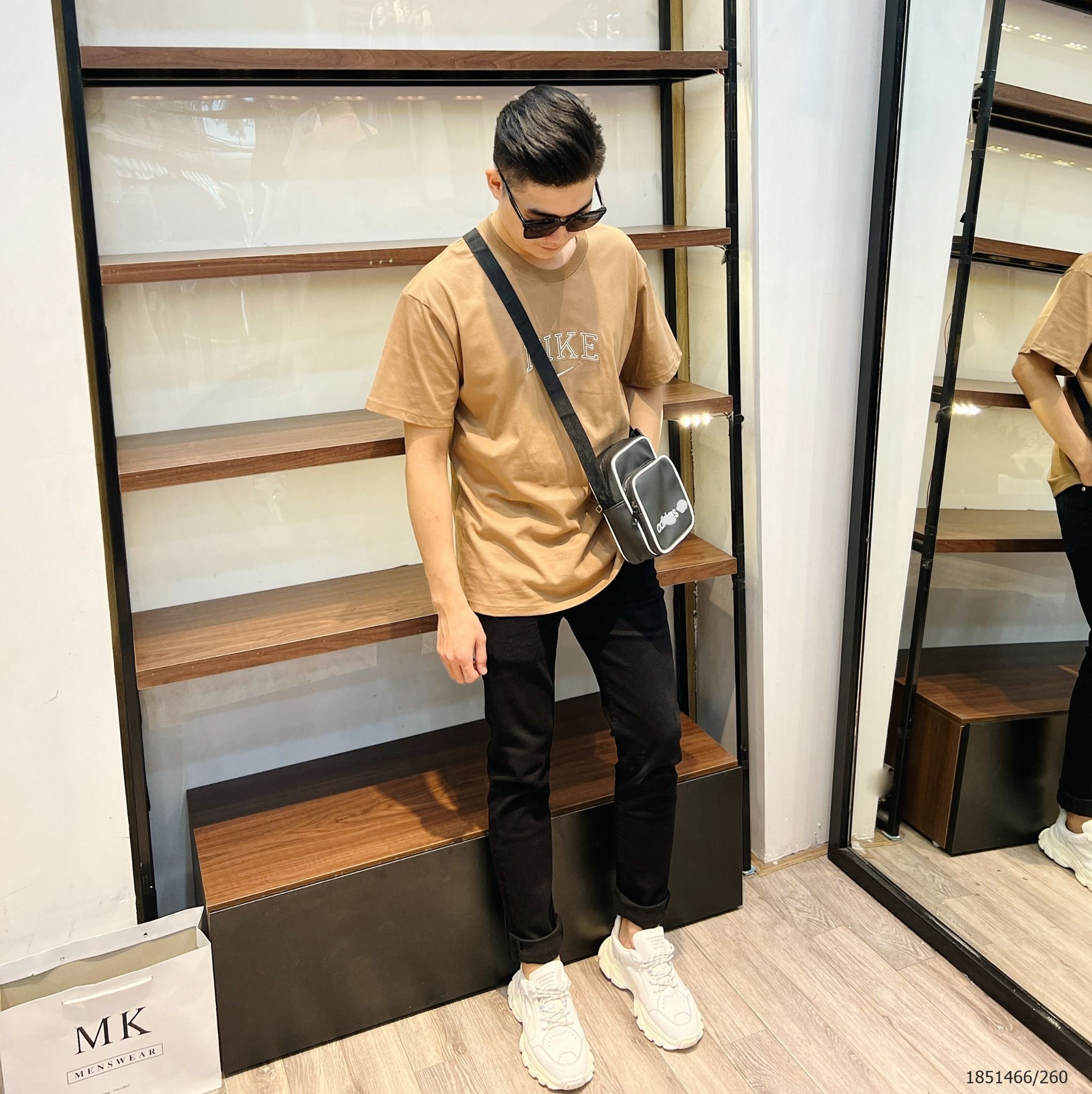 [ẢNH THẬT] Áo Phông Ngắn Tay Nam Nữ Chữ Ngực Nhỏ Đen/Trắng/Nâu 