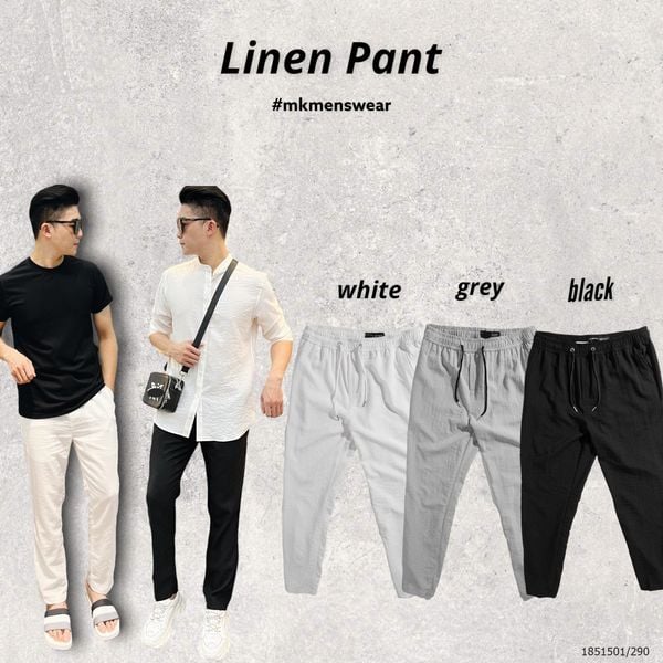  [ẢNH THẬT] Quần Đũi Nam Dáng Suông Đen/Trắng/Ghi 