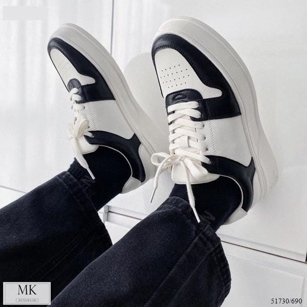  [ẢNH THẬT] Giày Thể Thao Sneaker Trắng Cải Đen 51703 