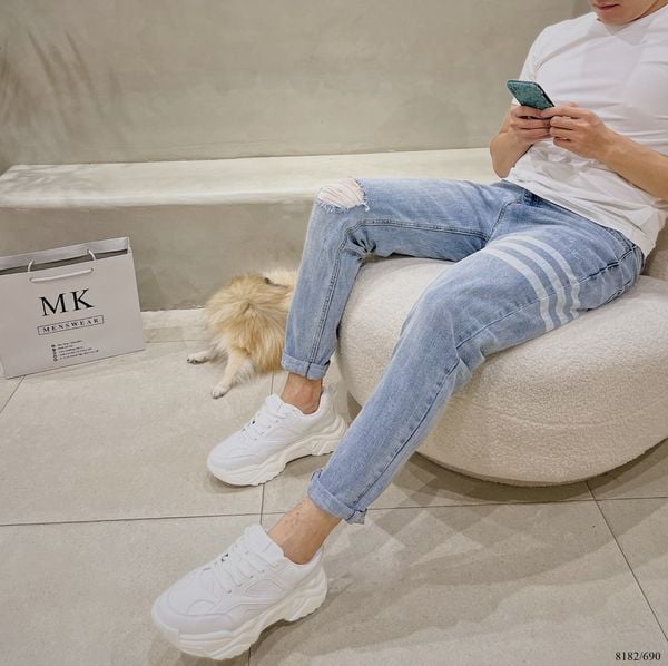  [ẢNH THẬT] Giày Thể Thao Sneaker Trắng 8182 