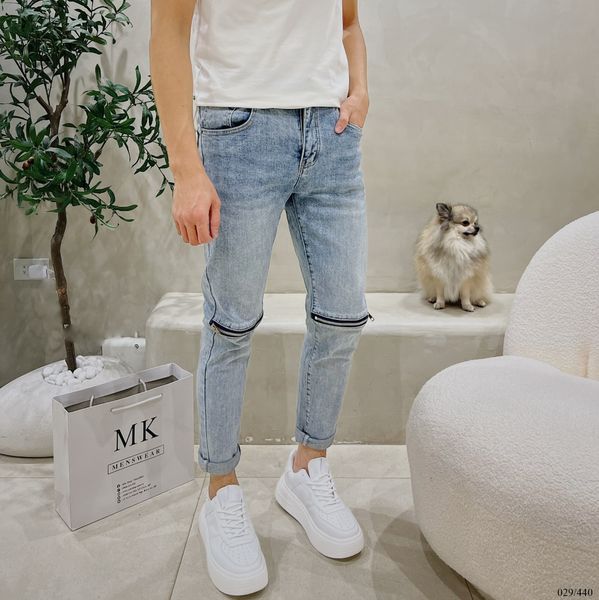  [ẢNH THẬT] Quần Jean Xanh Khoá Zip Thời Trang Nam 029 