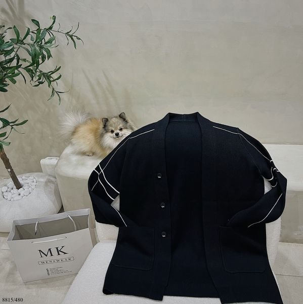  [ẢNH THẬT] Áo Khoác Cardigan Nam Nữ Màu Đen Phối Sọc 8815 