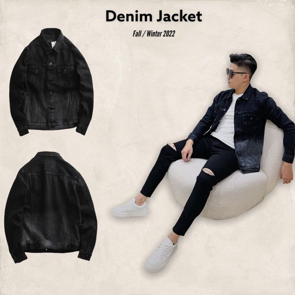  [ẢNH THẬT] Áo Khoác Jean Nam Đen Ghi 22 