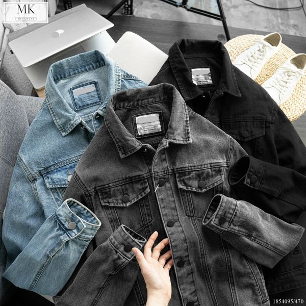  [ẢNH THẬT] Áo Khoác Jean Nam Nữ Đen/Xanh/Xám 