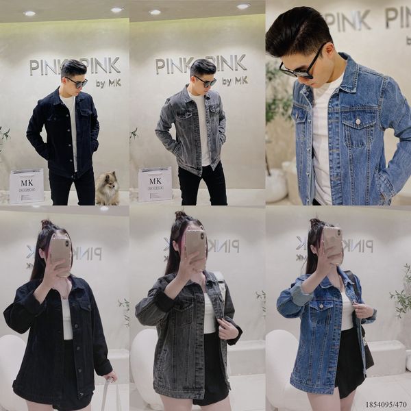  [ẢNH THẬT] Áo Khoác Jean Nam Nữ Đen/Xanh/Xám 