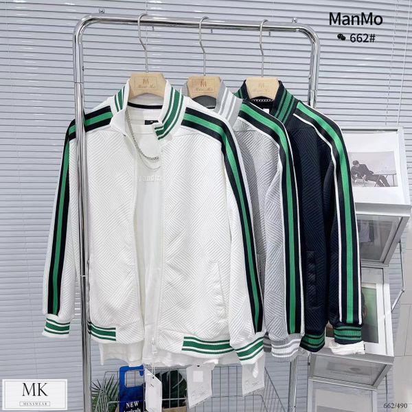  [ẢNH THẬT] Áo Khoác Nỉ Nam Nữ Đen/Trắng Phối Sọc Tay 662 